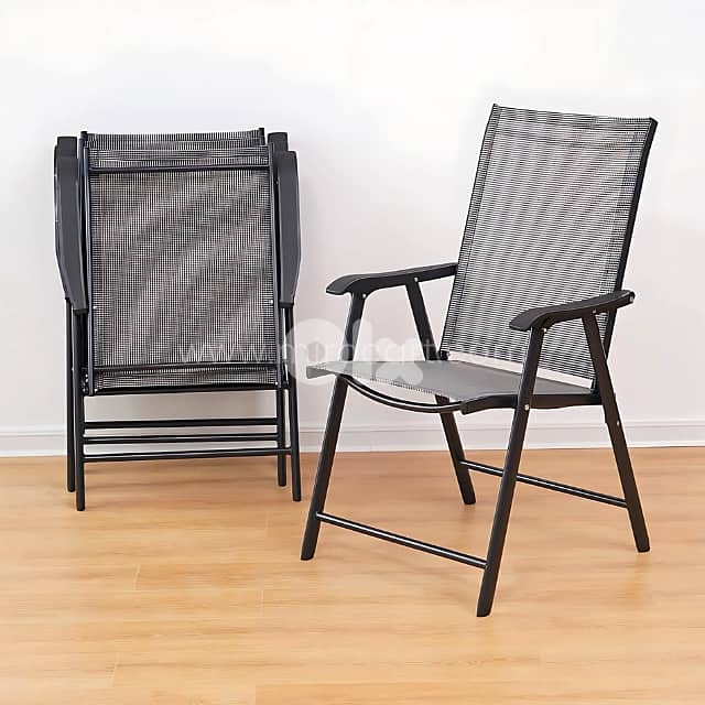 Modern Outdoor Table Set for 4–6 w/ Chairs, Glass Top & Umbrella Hole 3