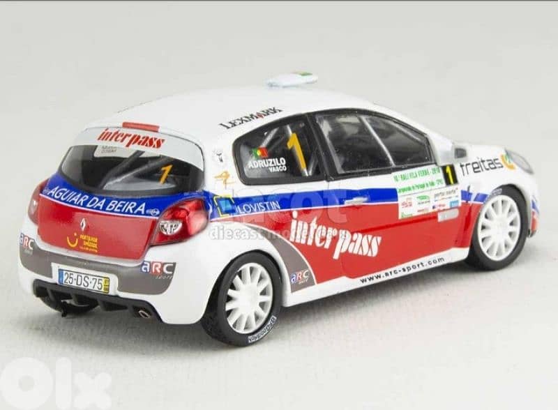 Renault Clio R3 Rally Villa Verde diecast car model 1;43. 5