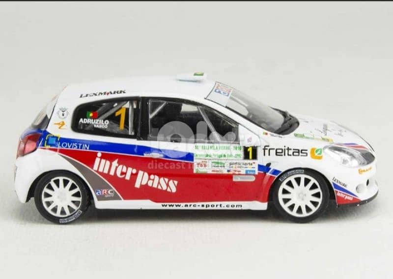 Renault Clio R3 Rally Villa Verde diecast car model 1;43. 6
