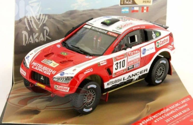 Mitsubishi Racing Lancer 2012 Dakar Rally diecast car model 1;43. 1