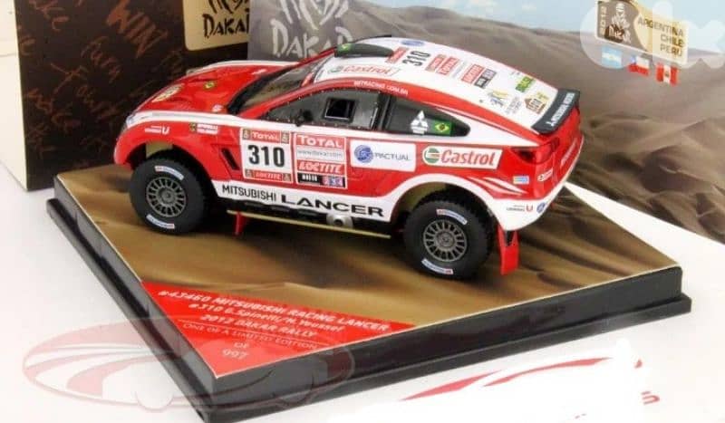 Mitsubishi Racing Lancer 2012 Dakar Rally diecast car model 1;43. 4