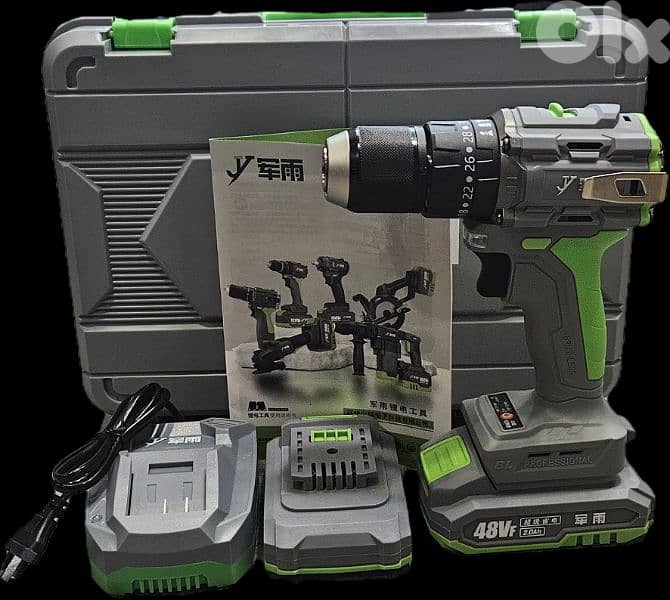 professional battery drill with hammer مقدح بطرية 0