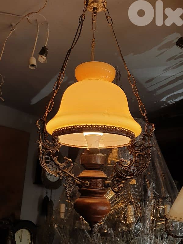 antique opaline chandelier 1