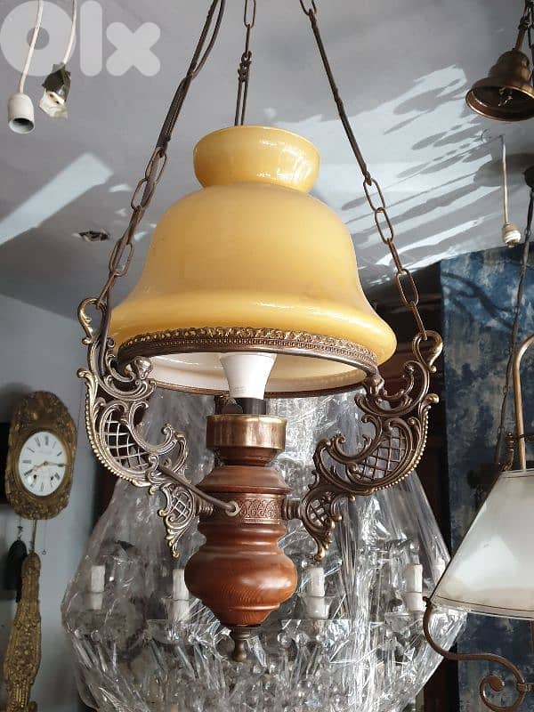 antique opaline chandelier 2