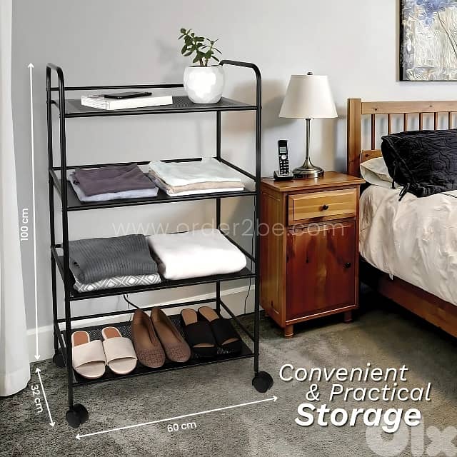Portable Storage Cart with Wheels – 3/4/5 Tiers for Kitchen & Bathroom 4
