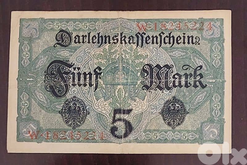Germany 1917 William II 5 Mark. P-56 1
