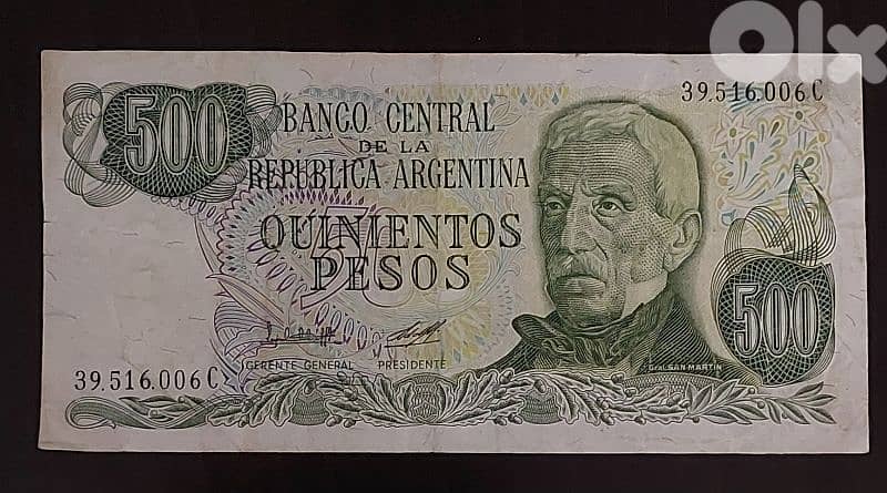Argentina J. San Martin 500 Pesos 1979 P-303 0
