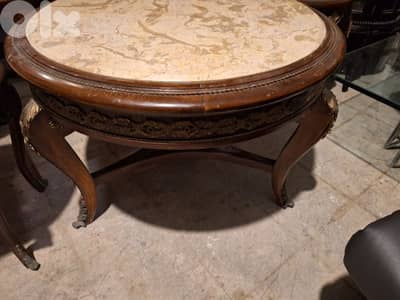 طاولة صالون خشب زين وجه رخام مميز ناعم سعر لقطة