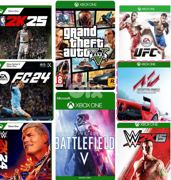 Xbox one with 2 controllers and 10 games 6