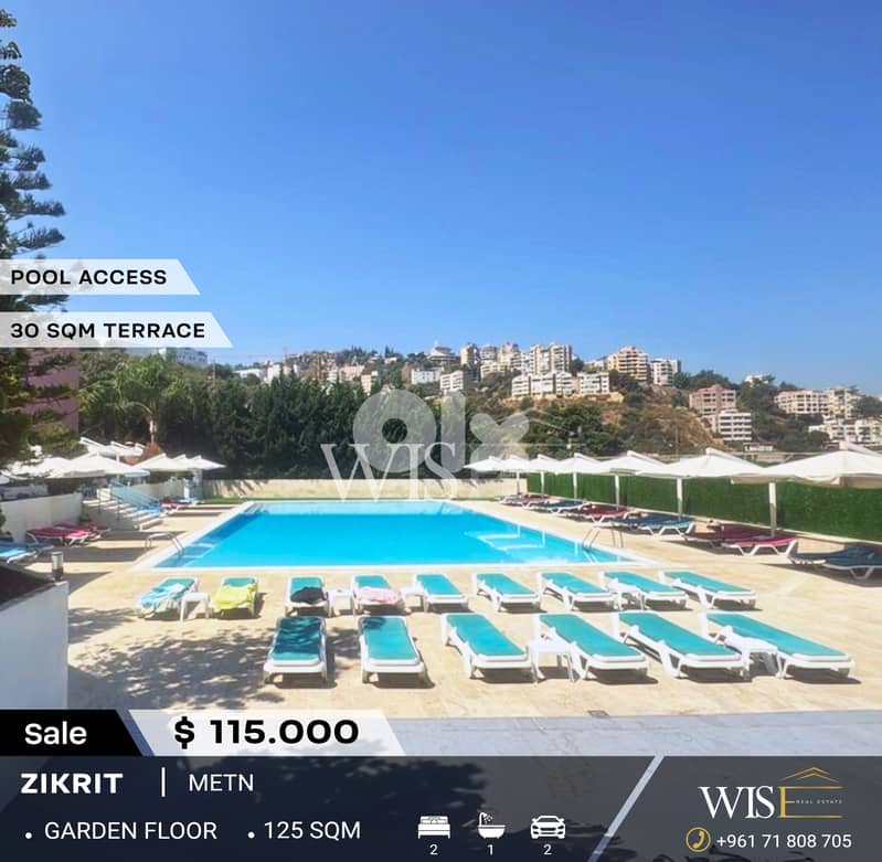 125 SQM Apartment with Terrace for SALE in Zikrit! 0
