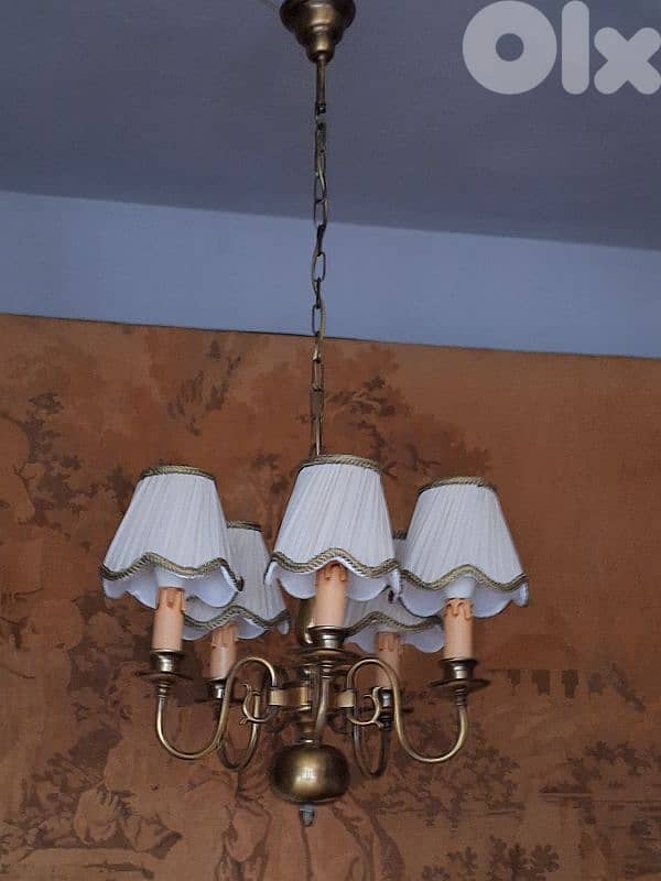 flemish 5 lamps bronze chandelier 3