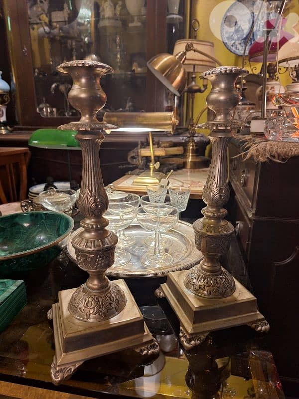 pair of silver plated candle holders 2