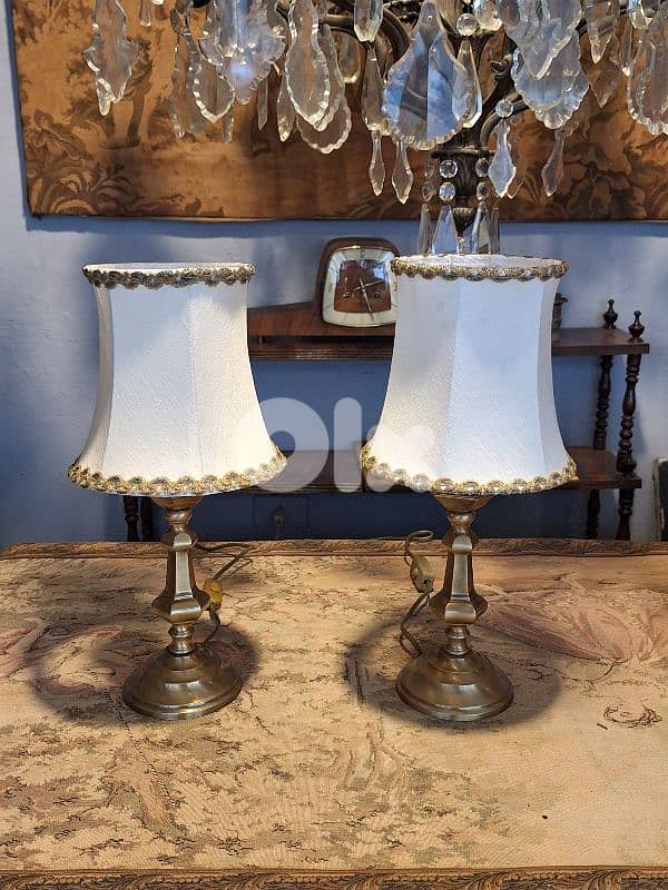 pair of brass lamps 1
