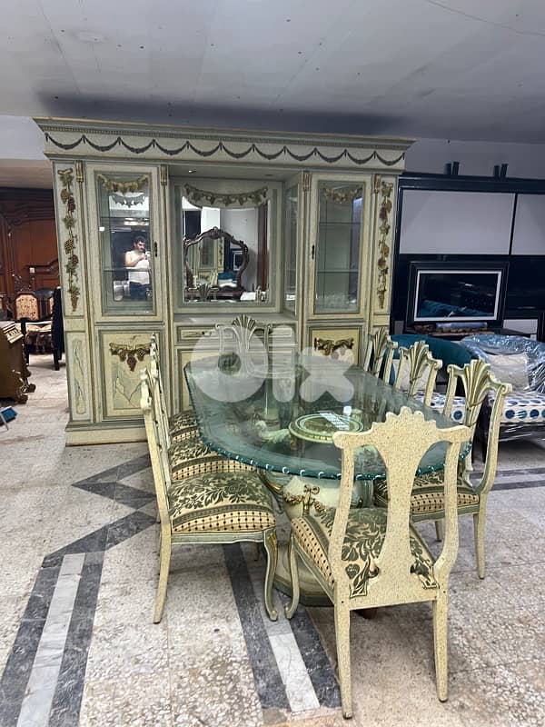 غرفة سفرة حفر ايد خشب زان 1