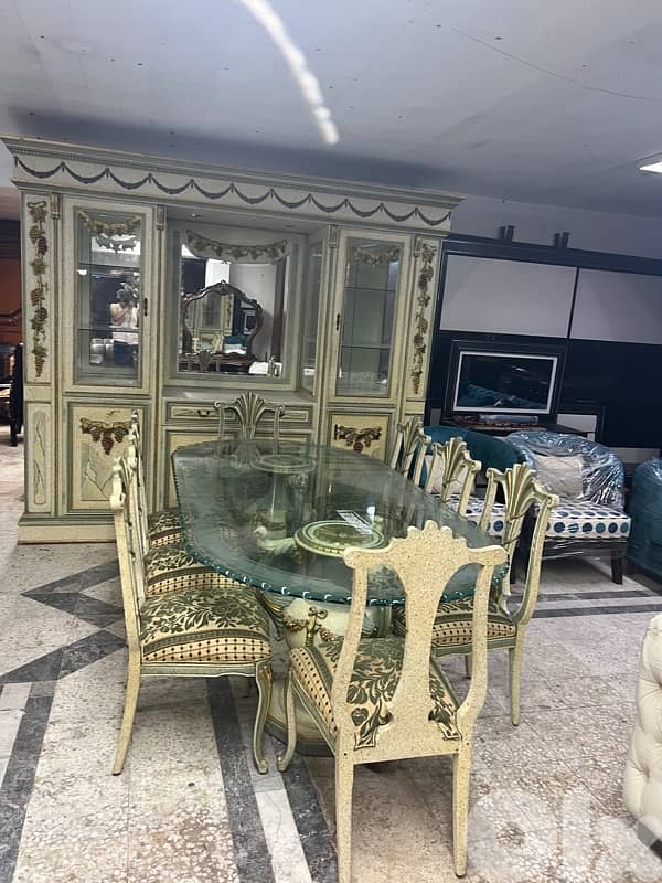 غرفة سفرة حفر ايد خشب زان 2