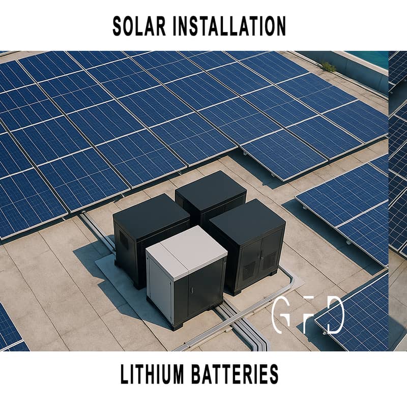 Solar Energy Installation Paired with Long-Life Lithium Batteries 0
