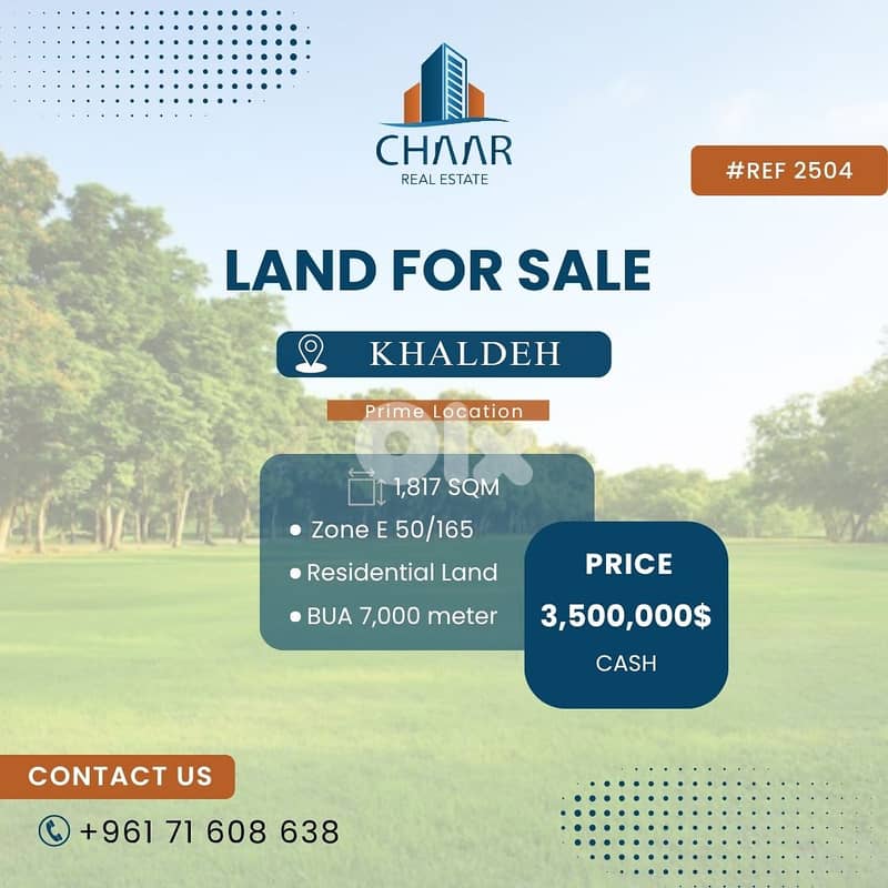 #R2504 - Residential Land for Sale in Khaldeh 0