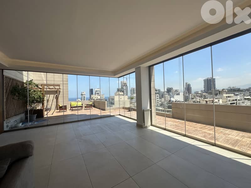 High Floor Apartment For Rent in Achrafieh | Private Terrace 0