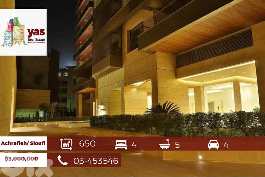 Achrafieh/Sioufi 650m2 | Terrace | Penthouse | View | Deluxe | PA | 0
