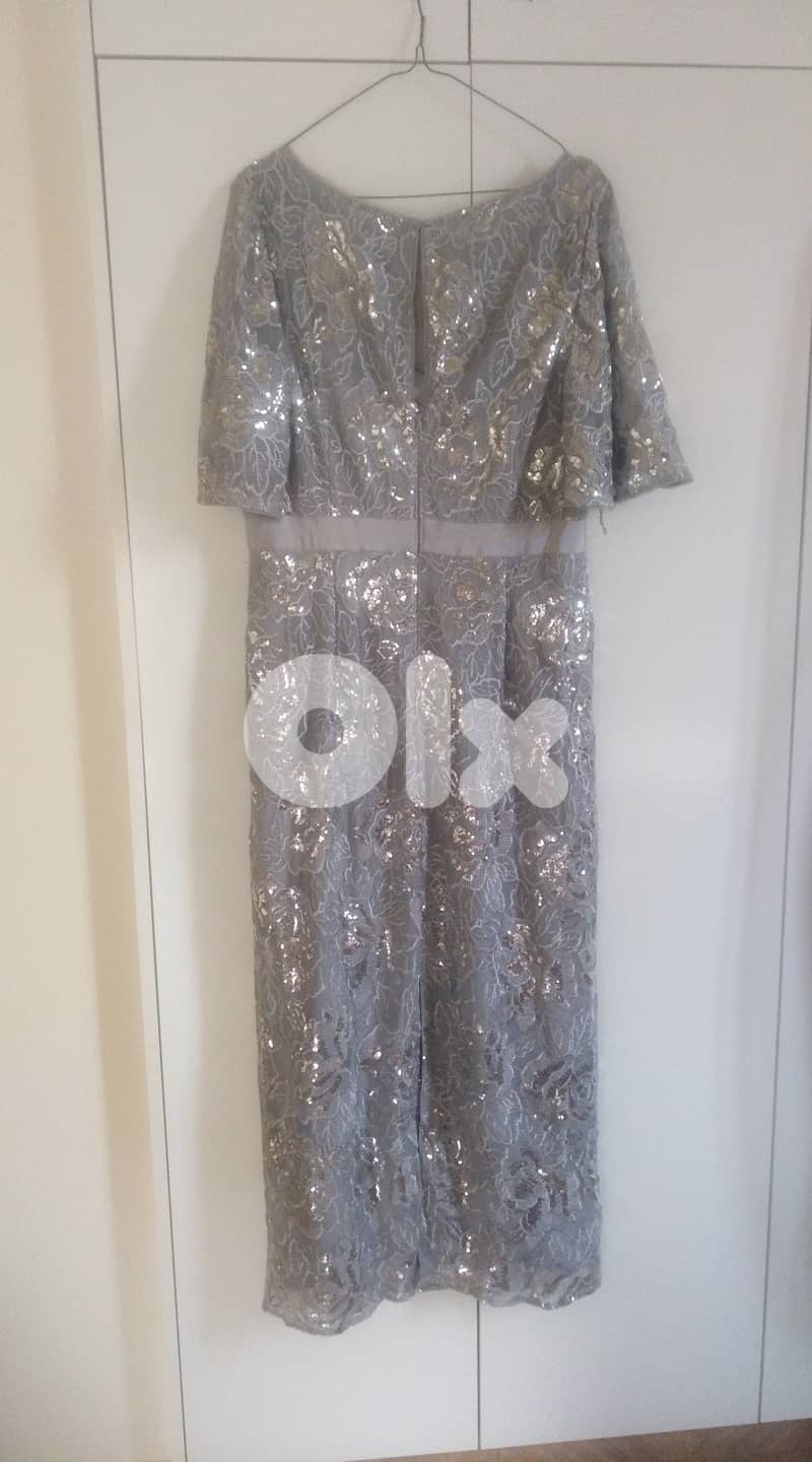 Long wedding dress color silver 1