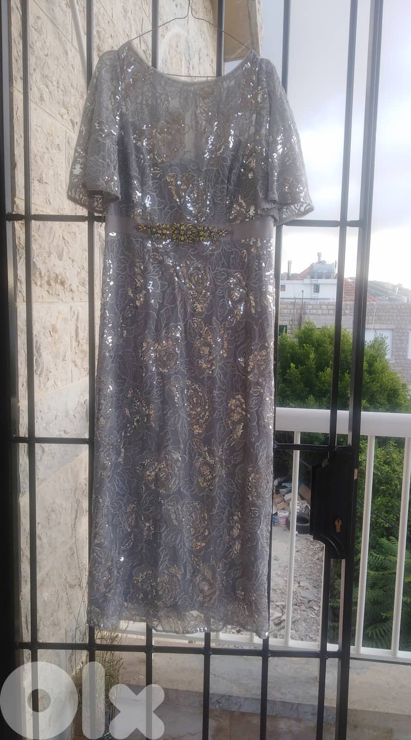 Long wedding dress color silver 4