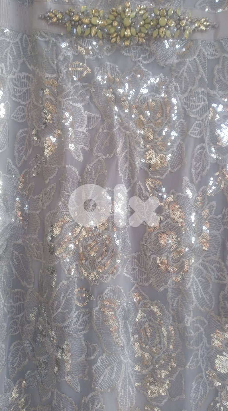 Long wedding dress color silver 5