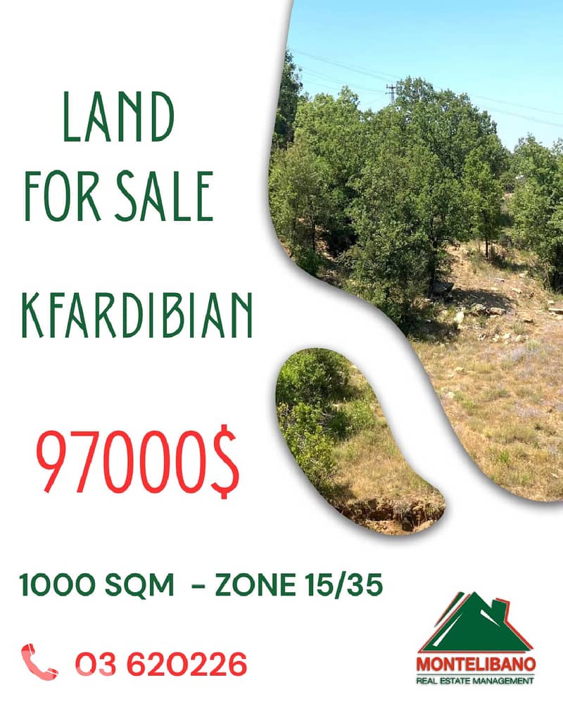 1000 sqm Land For Sale in Kfardebian !!! 0