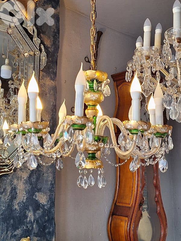 czech original green crystal chandelier 2