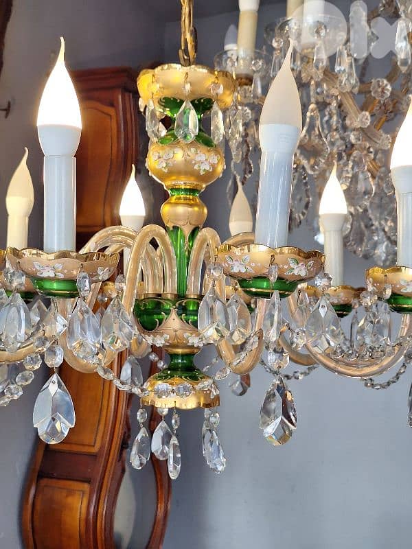 czech original green crystal chandelier 3