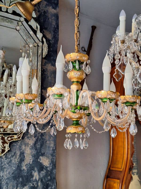 czech original green crystal chandelier 5