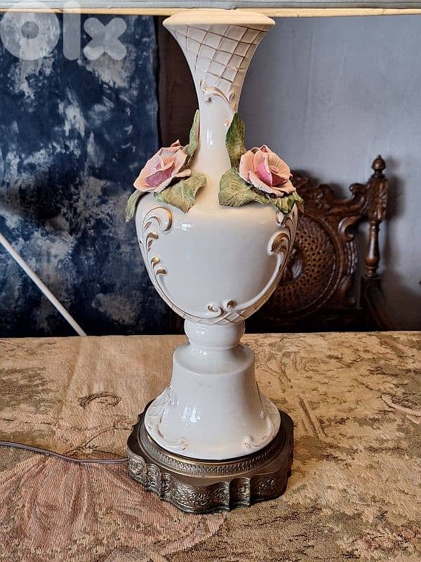 large capodimonte italian porcelain lamp 1