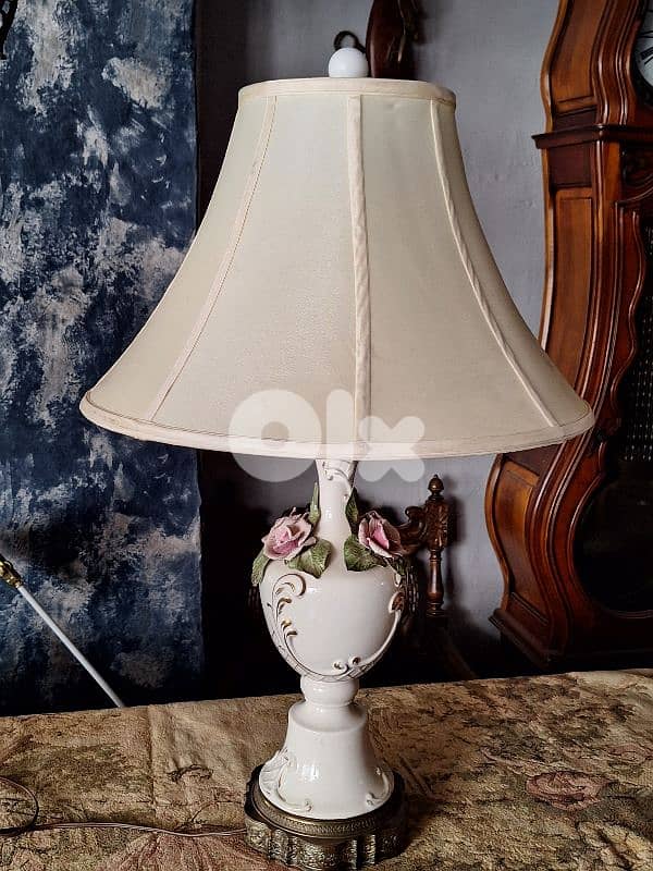 large capodimonte italian porcelain lamp 2
