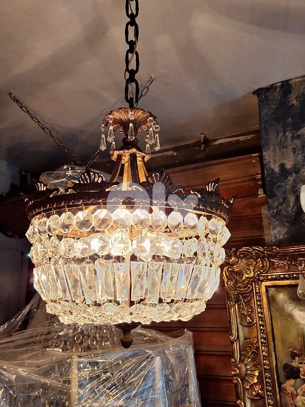 original french bronze and crystal chandelier 0