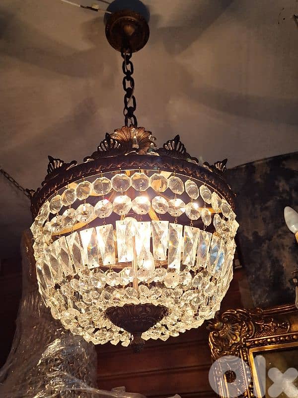 original french bronze and crystal chandelier 1