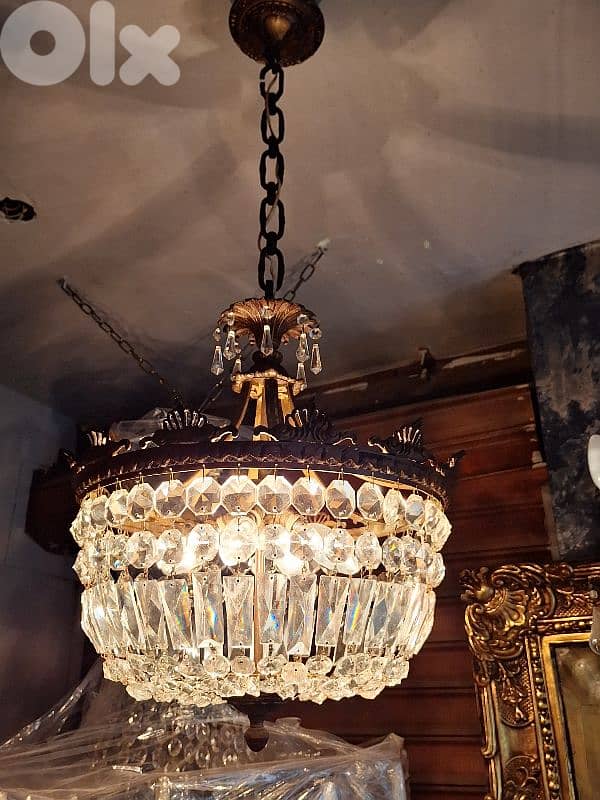 original french bronze and crystal chandelier 2
