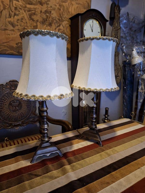 2 brass lamps 1