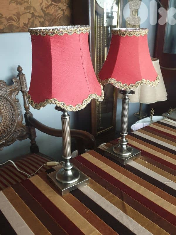 2 Italian brass lamps 1