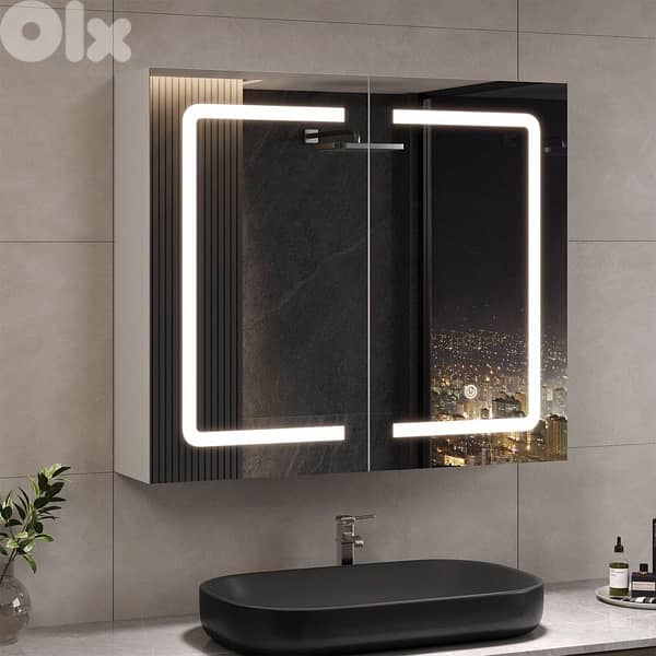 bathroom mirror Spiegelschrank mit LED Beleuchtung und Steckdose 1