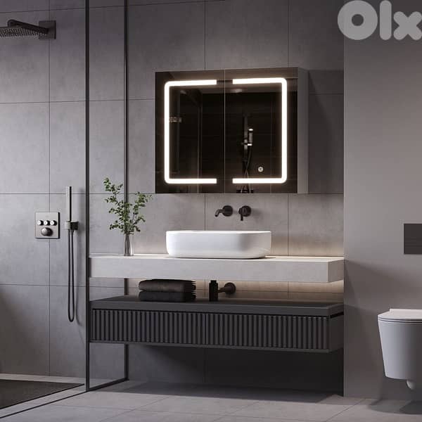 bathroom mirror Spiegelschrank mit LED Beleuchtung und Steckdose 3