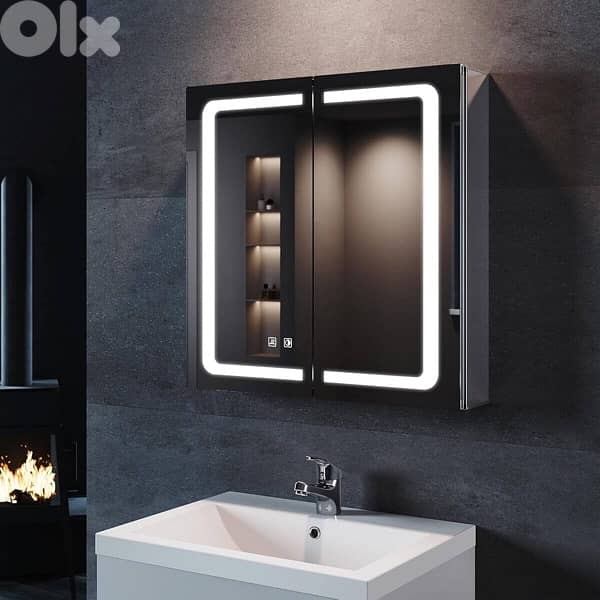 bathroom mirror Spiegelschrank mit LED Beleuchtung und Steckdose 4