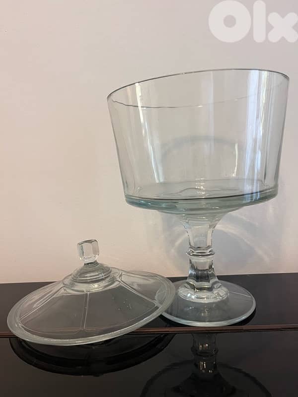 vase clear glass with cover 1