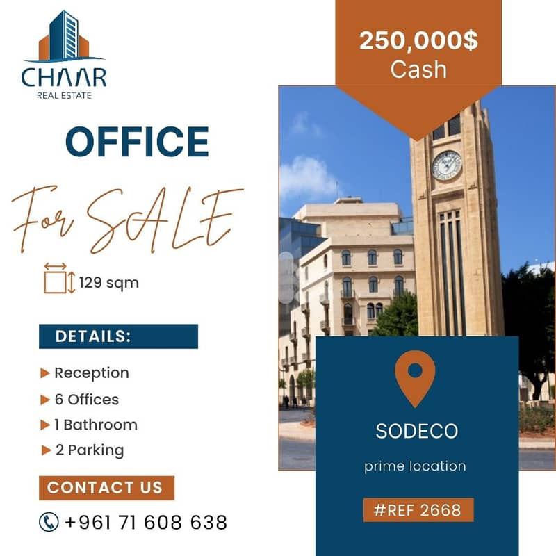 #R2668 - Bright Office for Sale in Sodeco 0