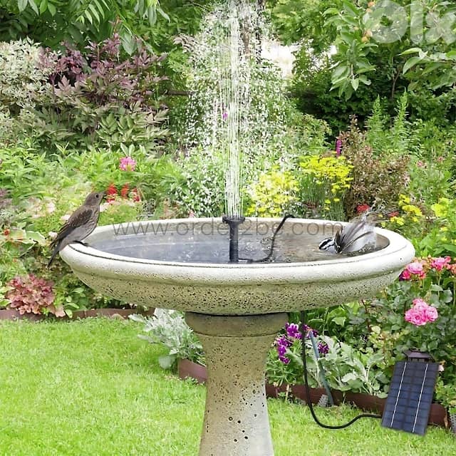 Solar-Powered Water Fountain Pump – 4 Nozzles, Easy Setup for Gardens 1