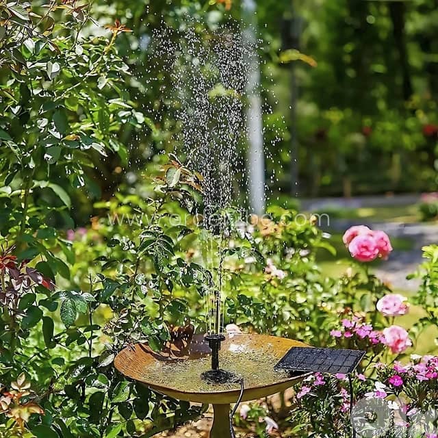 Solar-Powered Water Fountain Pump – 4 Nozzles, Easy Setup for Gardens 5
