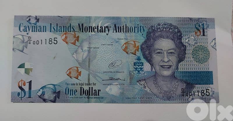 Cayman Islands One Dollar Banknote Memorial for Queen Elizabeth II 0