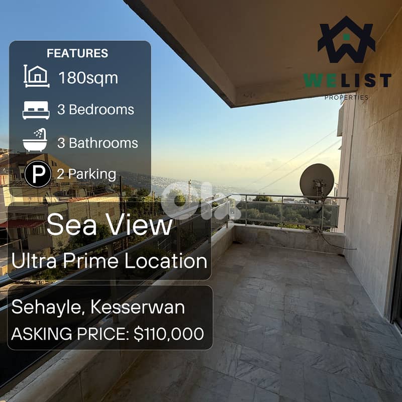 180sqm Apartment for sale in Sehayle, Kesserwan 0