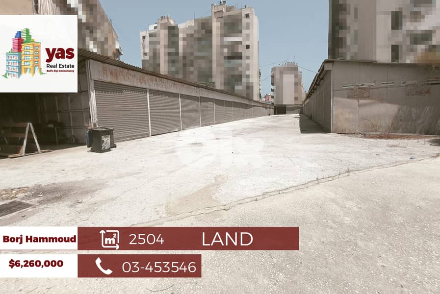 Bourj Hammoud 2504m2 | Land | Warehouse 200m2| Zone 80% | AA/EL | 0
