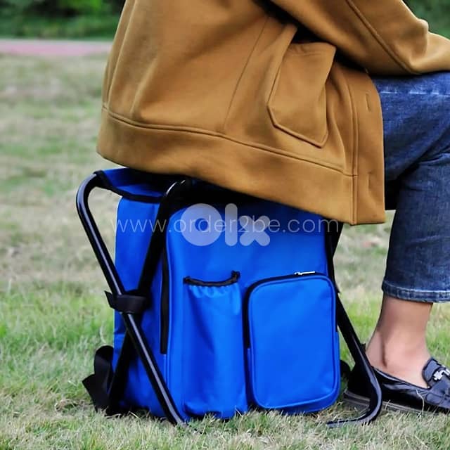 Portable Backpack Chair – Fold-Out Seat & Cooler for Camping (150 kg) 1