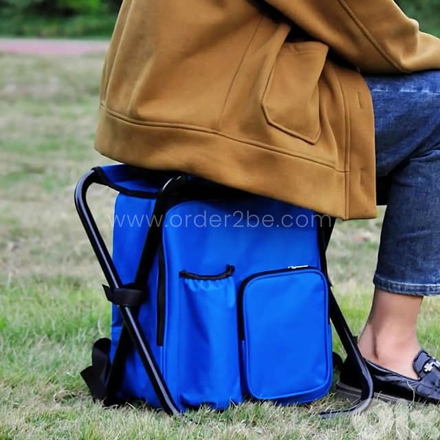 Portable Backpack Chair – Fold-Out Seat & Cooler for Camping (150 kg) 1