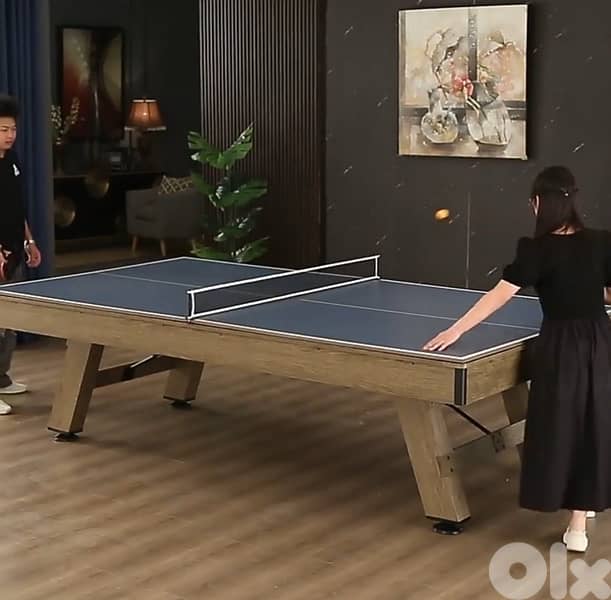POOL TABLE 8 FT WITH TABLE TENNIS & DINNING TOP 2